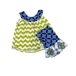 Baxter & Beatrice Blue and Green Geometric Pattern Outfit